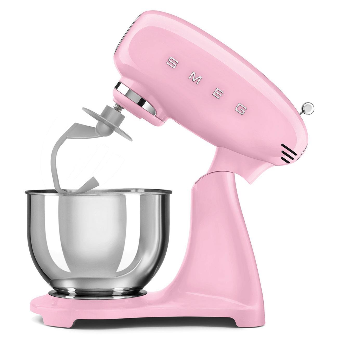 SMEG SMF03PKEU STAND MİKSER/HAMUR KARIŞTIRMA MAKİNESİ KOMPLE PEMBE GÖVDE