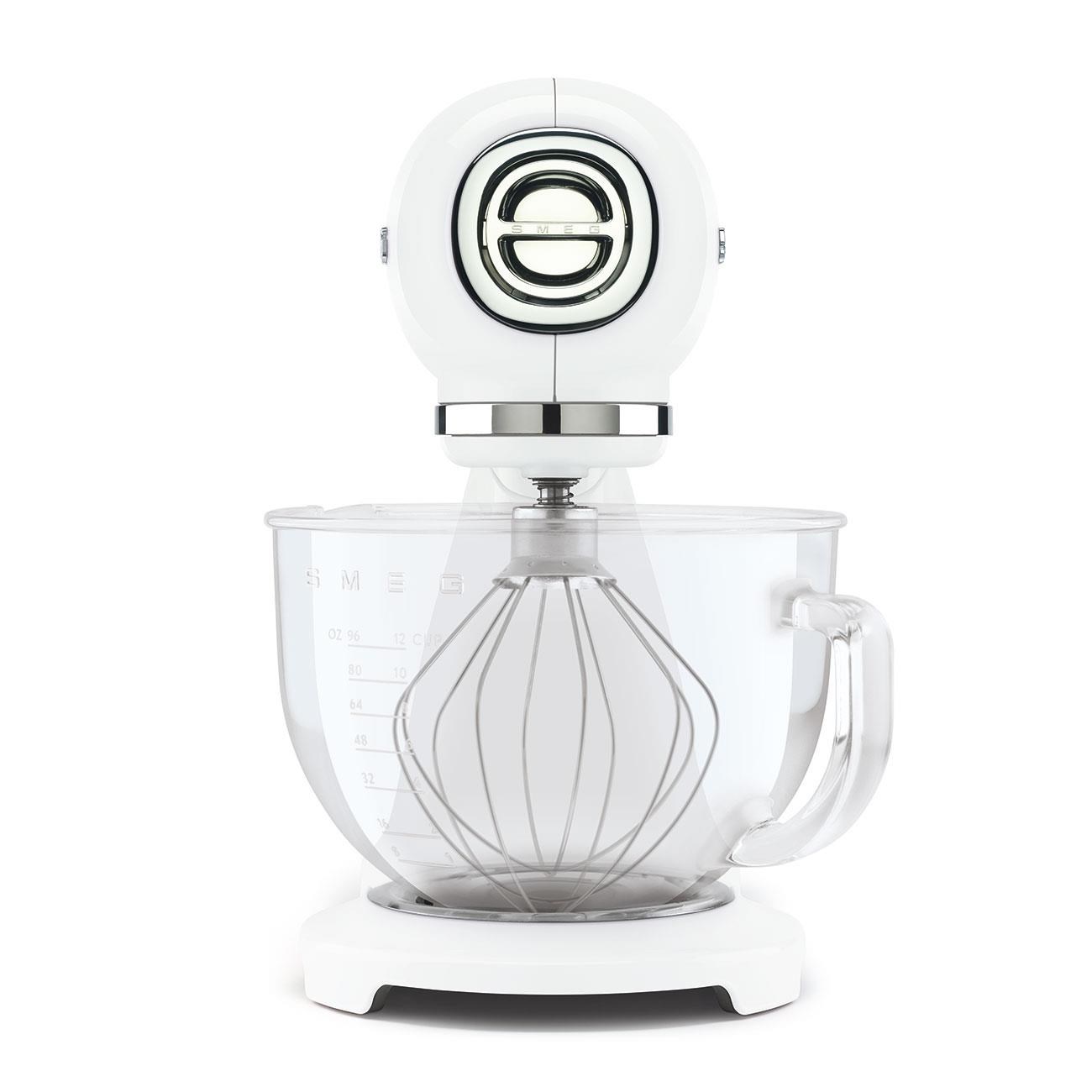 SMEG STAND MİKSER BEYAZ CAM KASELİ