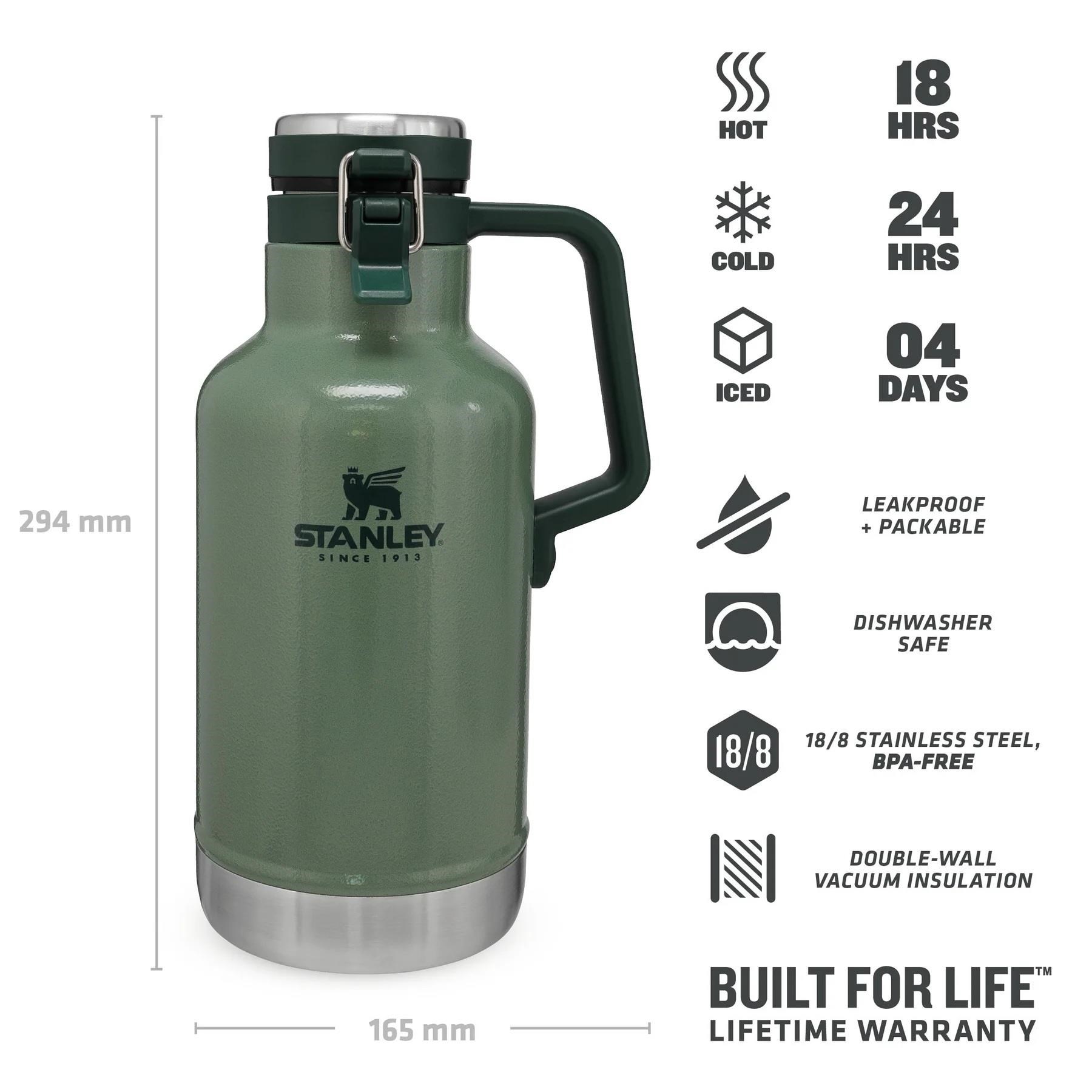 Stanley Classic Easy-Pour Growler Termos Hammertone Green 1.9L - 10-01941-067