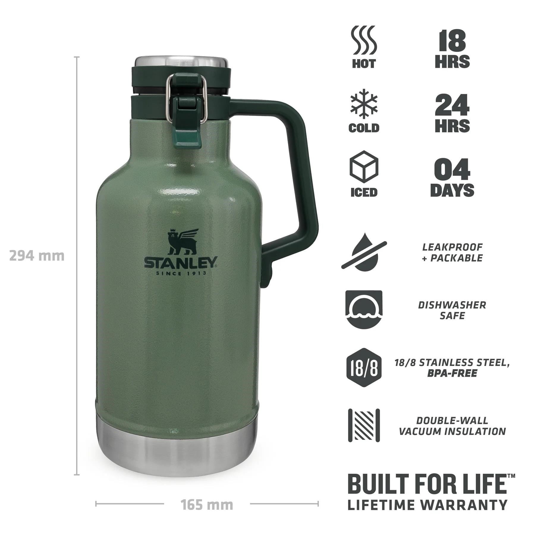 Stanley Classic Easy-Pour Growler Termos Hammertone Green 1.9L - 10-01941-067