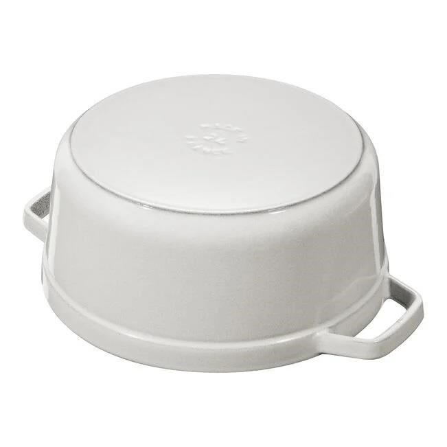 Staub 24cm 3,7Lt Trüf Beyazı Yuvarlak Döküm Tencere - 405014120