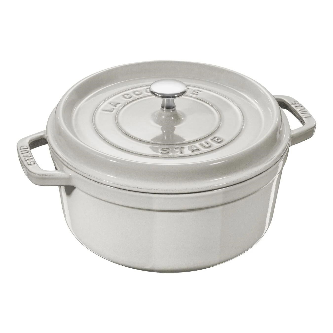 Staub 24cm 3,7Lt Trüf Beyazı Yuvarlak Döküm Tencere - 405014120