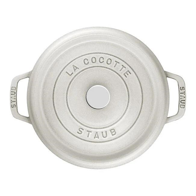 Staub 24cm 3,7Lt Trüf Beyazı Yuvarlak Döküm Tencere - 405014120