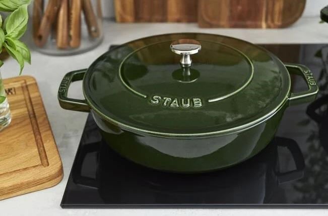 Staub 24cm Demir Döküm Sote Tenceresi Chistera Yağmur Efektli Kapaklı Fesleğen - 405114790