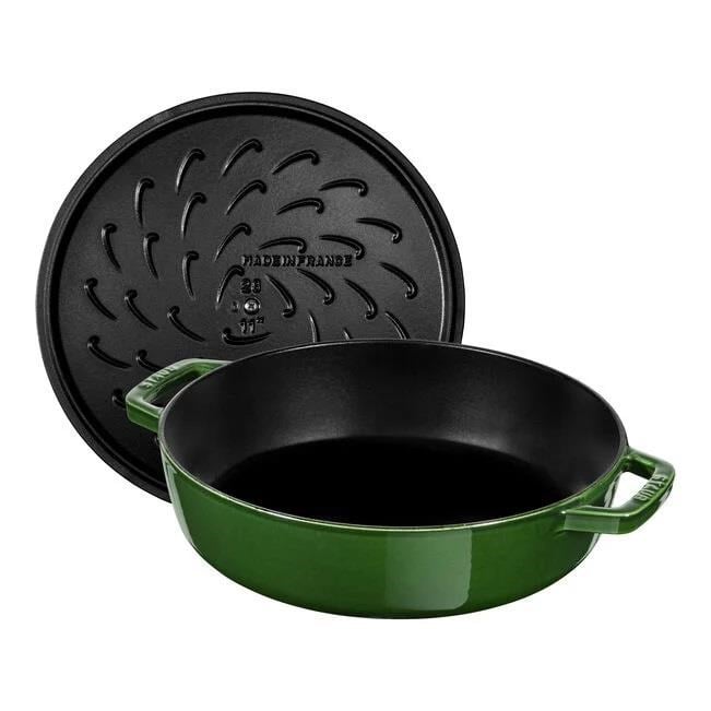 Staub 24cm Demir Döküm Sote Tenceresi Chistera Yağmur Efektli Kapaklı Fesleğen - 405114790