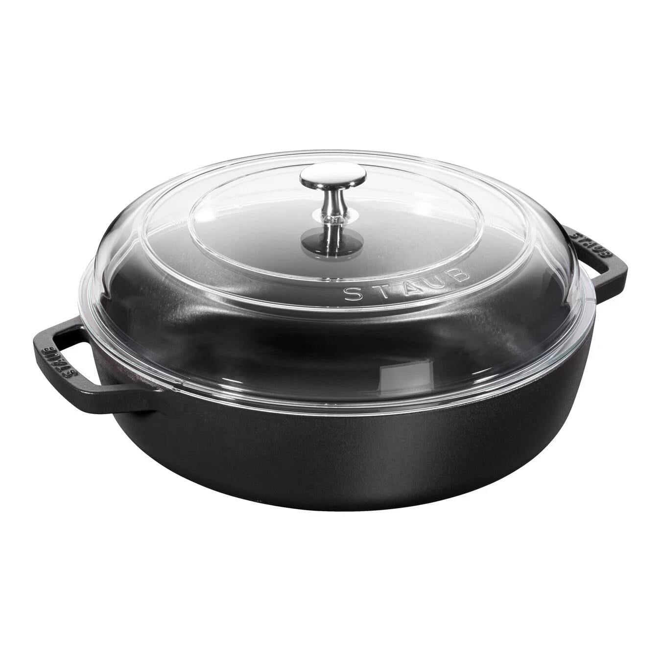 Staub 26cm Siyah Cam Kapaklı Sote Tenceresi Demir Döküm - 405010620