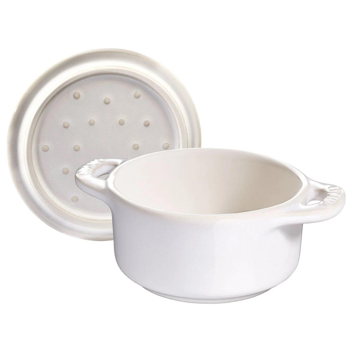 STAUB CERAMIQUE MİNİ DÖKÜM TENCERE FİLDİŞİ 10 CM 200 ML YUVARLAK - 405119970