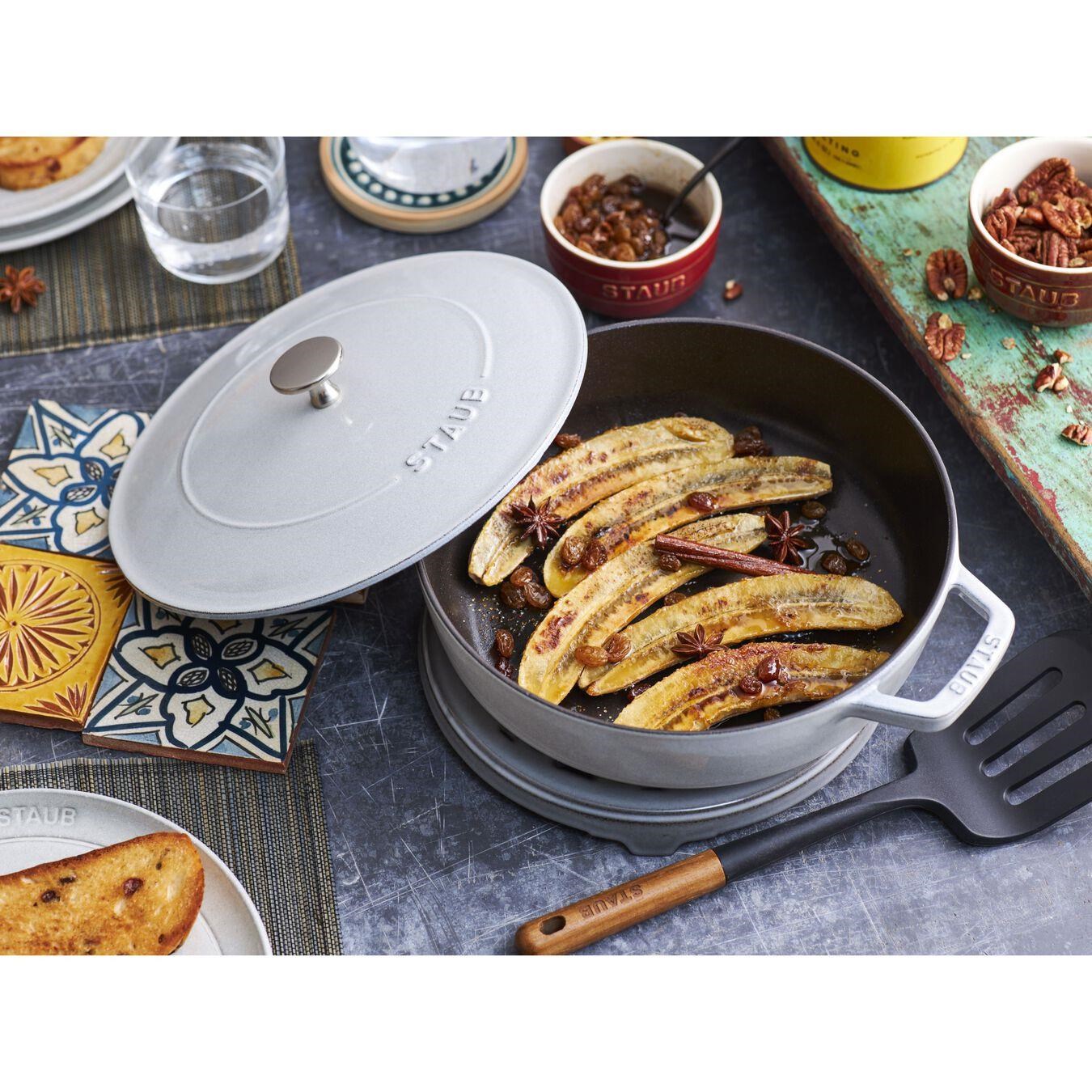 Staub Chistera Yağmur Efektli Kapaklı Döküm Tencere 26 Cm Trüf Beyazı - 405014790