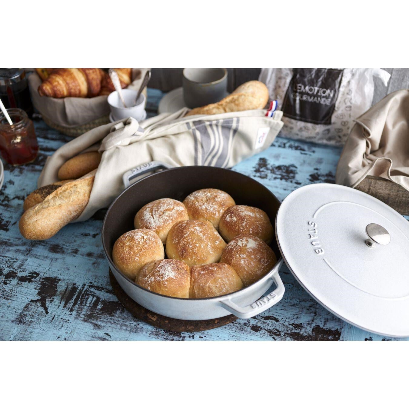 Staub Chistera Yağmur Efektli Kapaklı Döküm Tencere 26 Cm Trüf Beyazı - 405014790