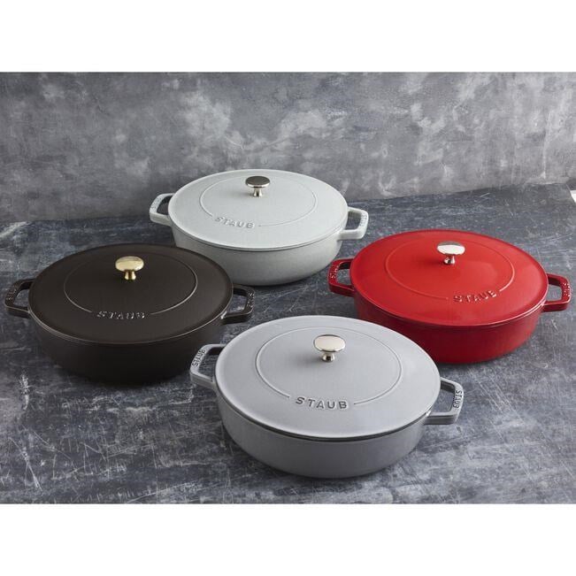 Staub Chistera Yağmur Efektli Kapaklı Döküm Tencere 26 Cm Trüf Beyazı - 405014790