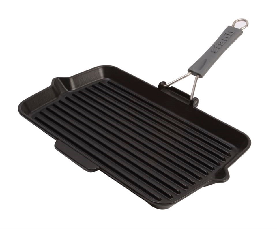 Staub Katlanır Silikon Saplı Döküm Izgara Tava - 405093430