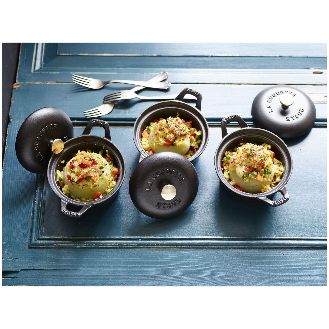 Staub LA COCOTTE 12cm Döküm Tencere Siyah 500ml Yuvarlak