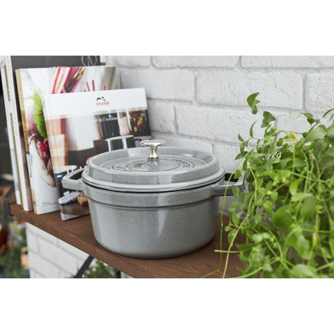 Staub La Cocotte 18cm 1,7Lt Grafit Gri Yuvarlak Döküm Tencere - 405094840