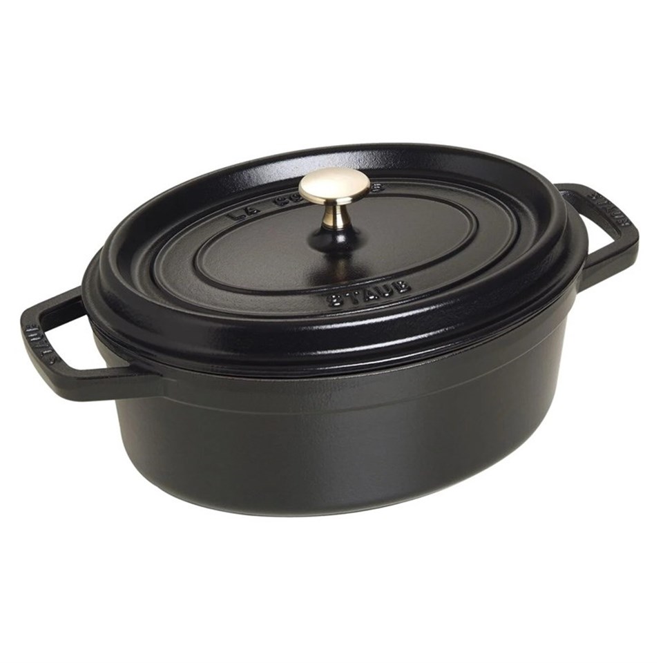 Staub La Cocotte 27cm Siyah Döküm Tencere 3,25L Oval 