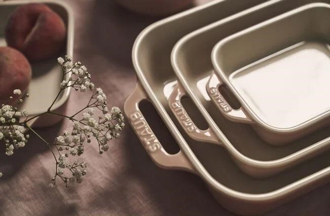 STAUB SERAMİK DİKDÖRTGEN FIRIN KABI SETİ 3 PRÇ PEMBE - 1025099