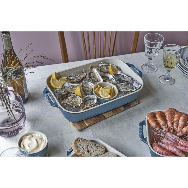 Staub Seramik Fırın Kabı 34 x 24cm Antik Turkuaz