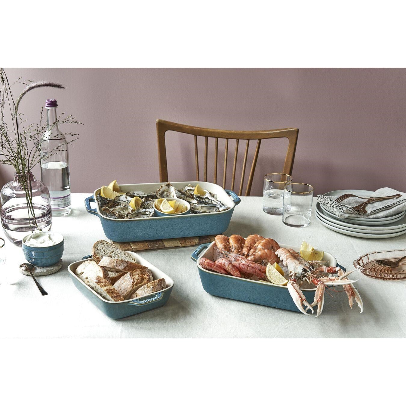 Staub Seramik Fırın Kabı 34 x 24cm Antik Turkuaz