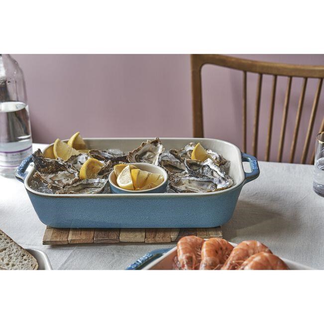 Staub Seramik Fırın Kabı 34 x 24cm Antik Turkuaz