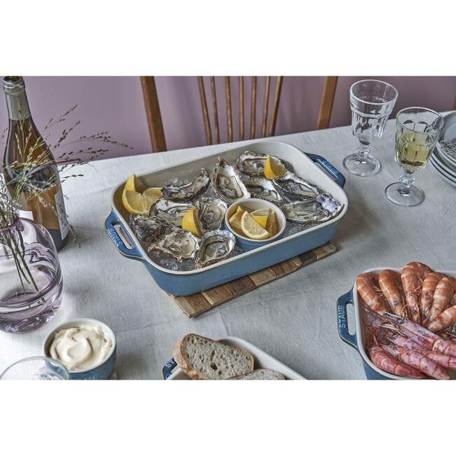 Staub Seramik Fırın Kabı 34 x 24cm Antik Turkuaz