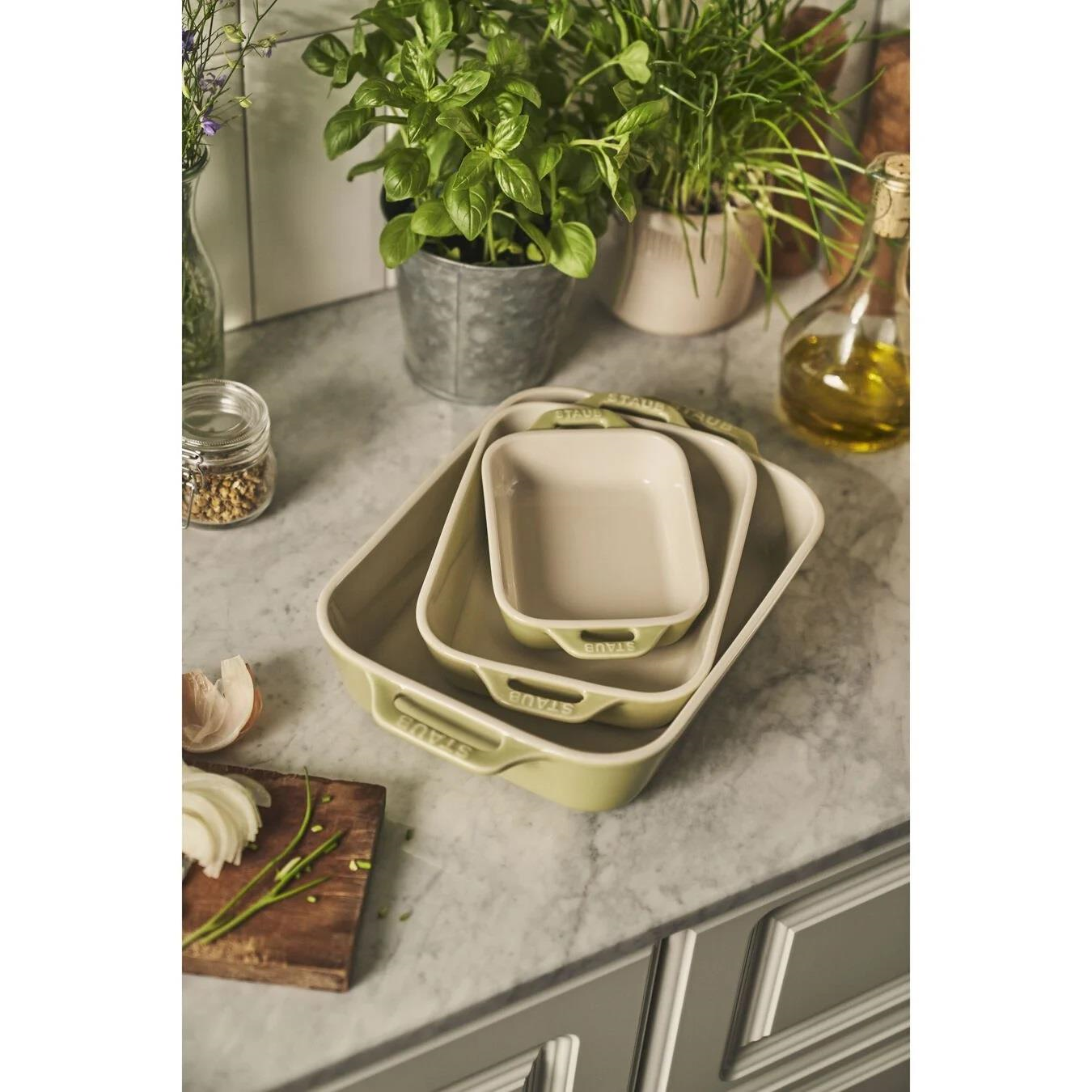 STAUB SERAMİK FIRIN KABI SETİ 3 PRÇ LİMON YEŞİLİ - 1025101