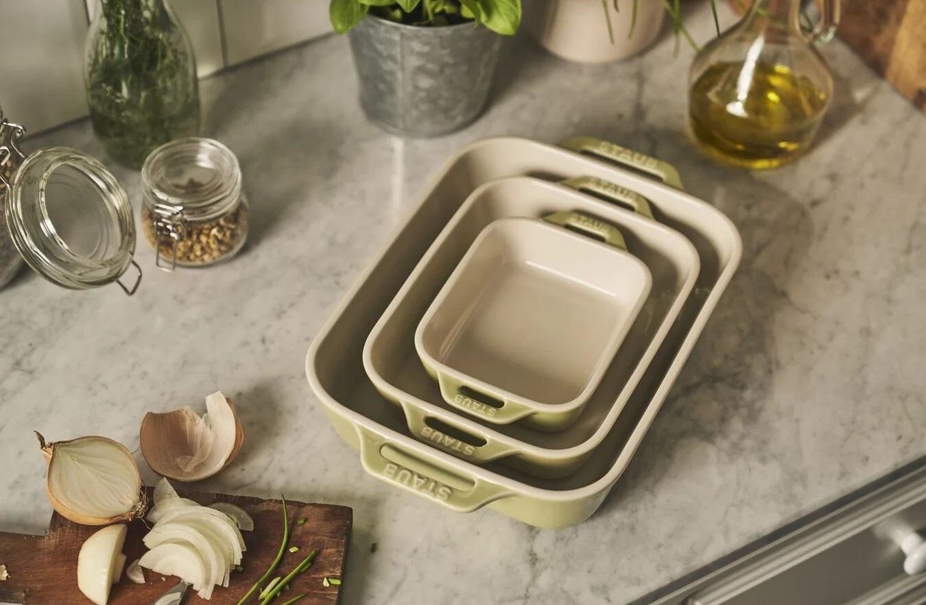 STAUB SERAMİK FIRIN KABI SETİ 3 PRÇ LİMON YEŞİLİ - 1025101