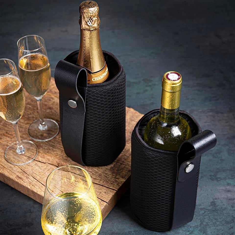 Vacu Vin Aktif Esnek Şarap / Şampanya Soğutucu Artico, Siyah Limited Edition