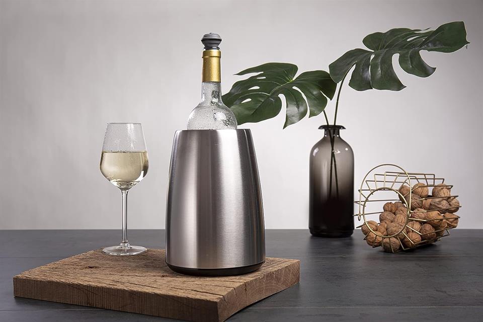 Vacu Vin Aktif Soğutucu, Elegant Paslanmaz Çelik, Kutulu