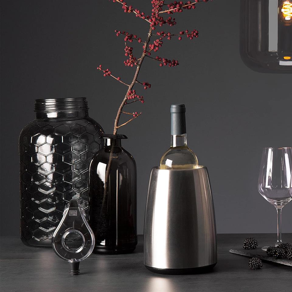 Vacu Vin Aktif Soğutucu, Elegant Paslanmaz Çelik, Kutulu