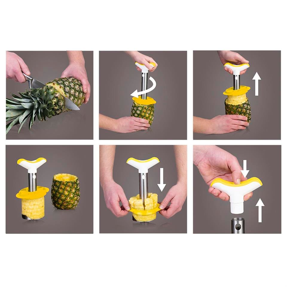Vacu Vin Ananas Dilimleyici, Sarı & Beyaz