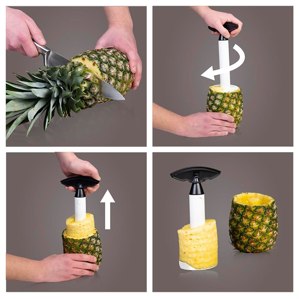 Vacu Vin Ananas Dilimleyici, Siyah & Beyaz