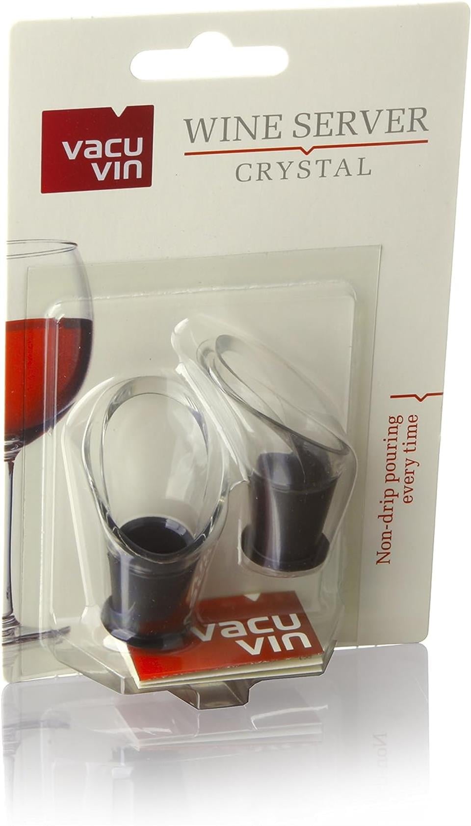 Vacu Vin Şarap Servis, Kristal, Siyah (2 parça)