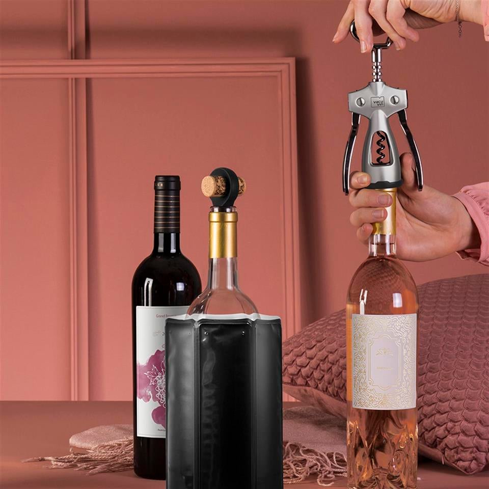 Vacu Vin Şişe Tıpası, Siyah (2 parça)
