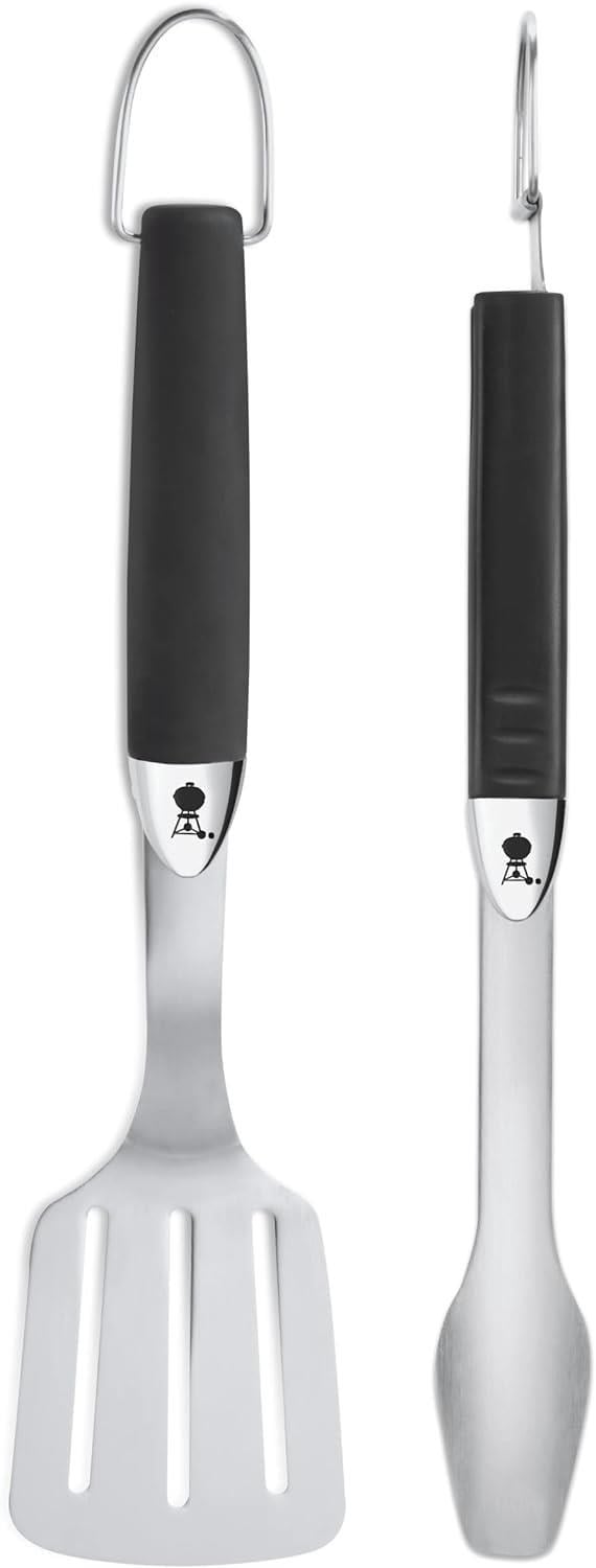 Weber Premium Tool Set Compact Size 2 Pcs Stainless Steel Black - Weber Mangal Maşası ve Spatulası - 6645