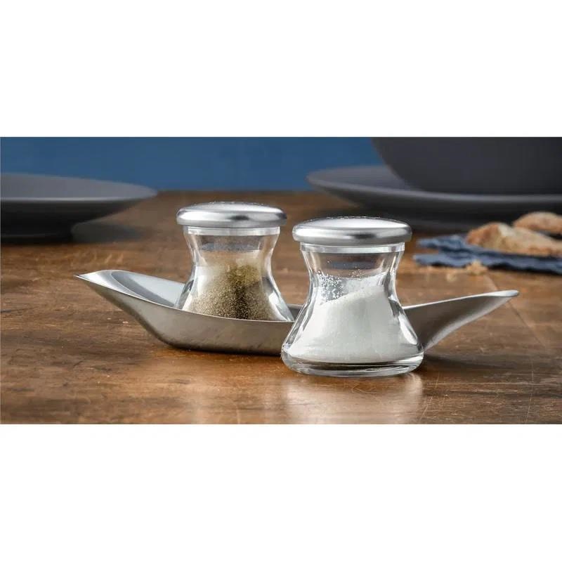 WMF Wagenfeld Cam & Cromargan Tabanlı Tuzluk Biberlik Set