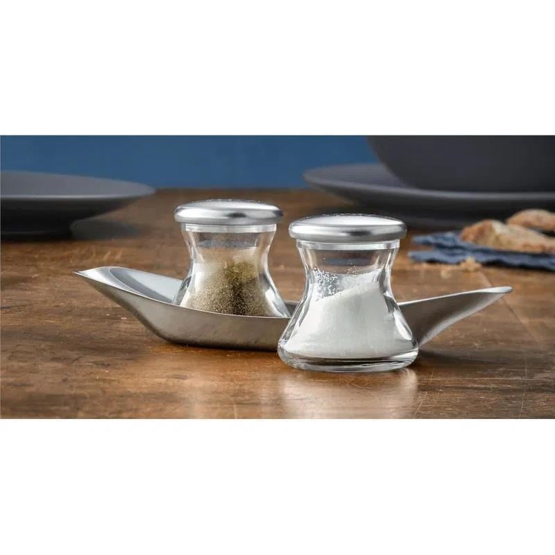 WMF Wagenfeld Cam & Cromargan Tabanlı Tuzluk Biberlik Set