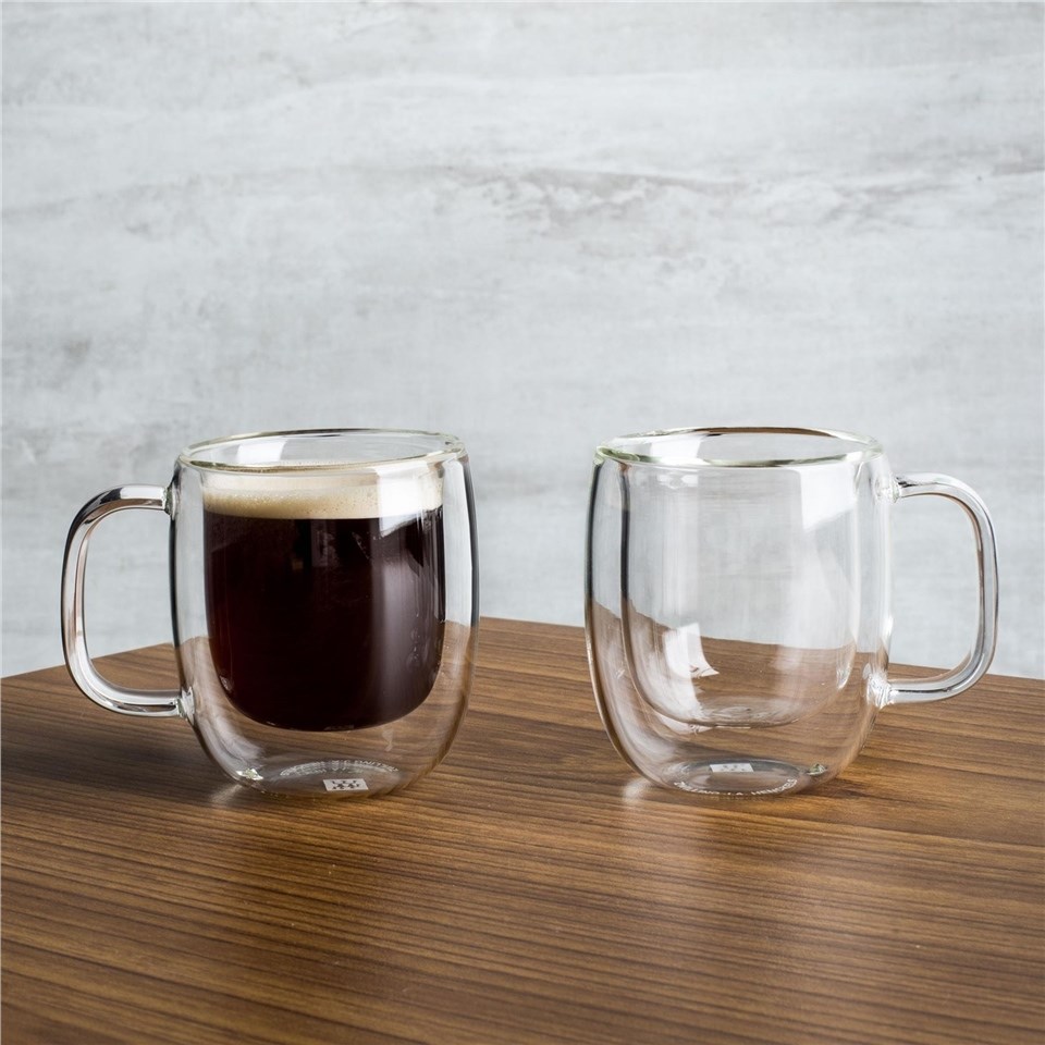 Zwilling Çift Camlı Kulplu 2'Li Espresso Bardak Seti - 80 ML