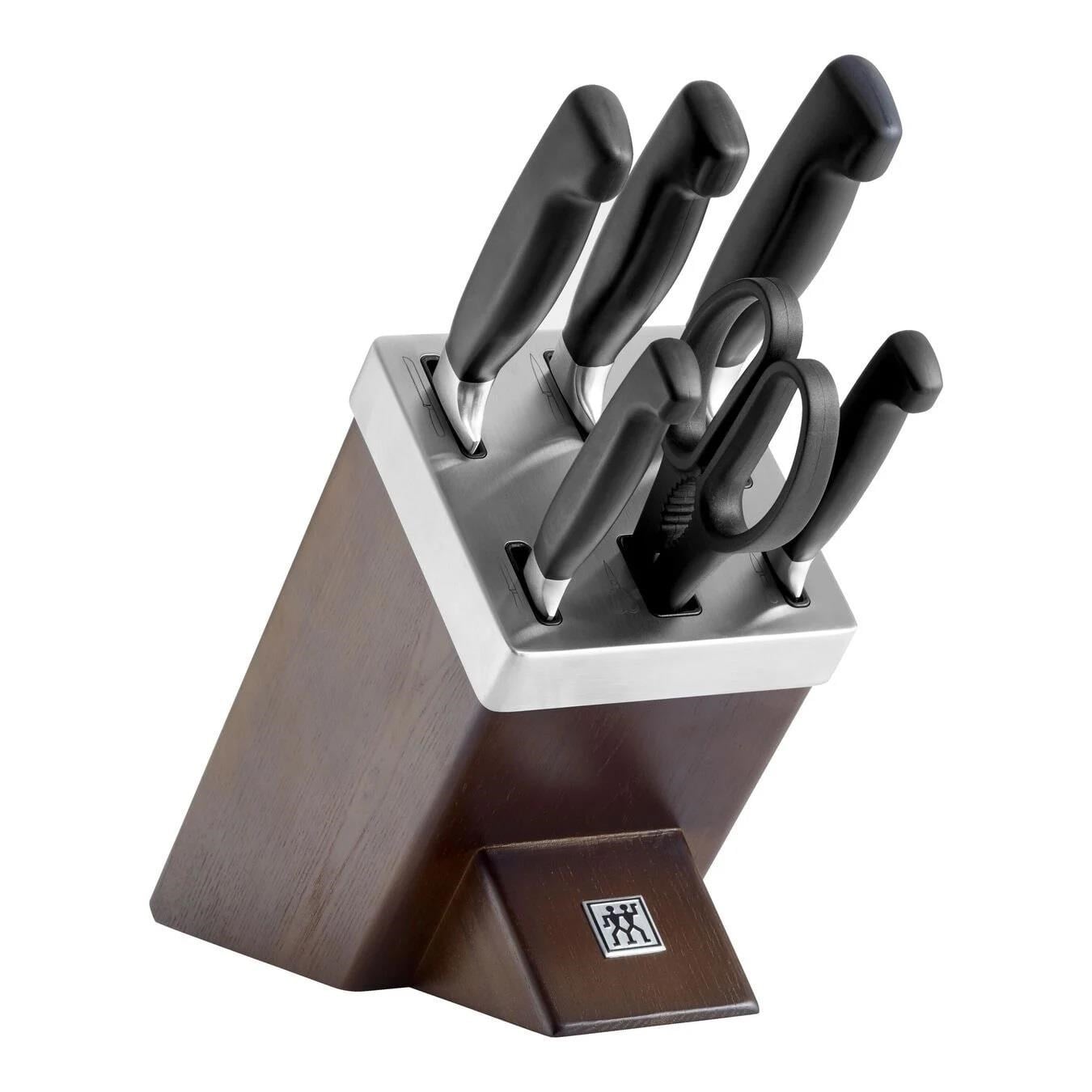 ZWILLING FOUR STAR 7-Parça Blok Bıçak Seti Kendinden Bilemeli Dişbudak Ağacı - 351450000
