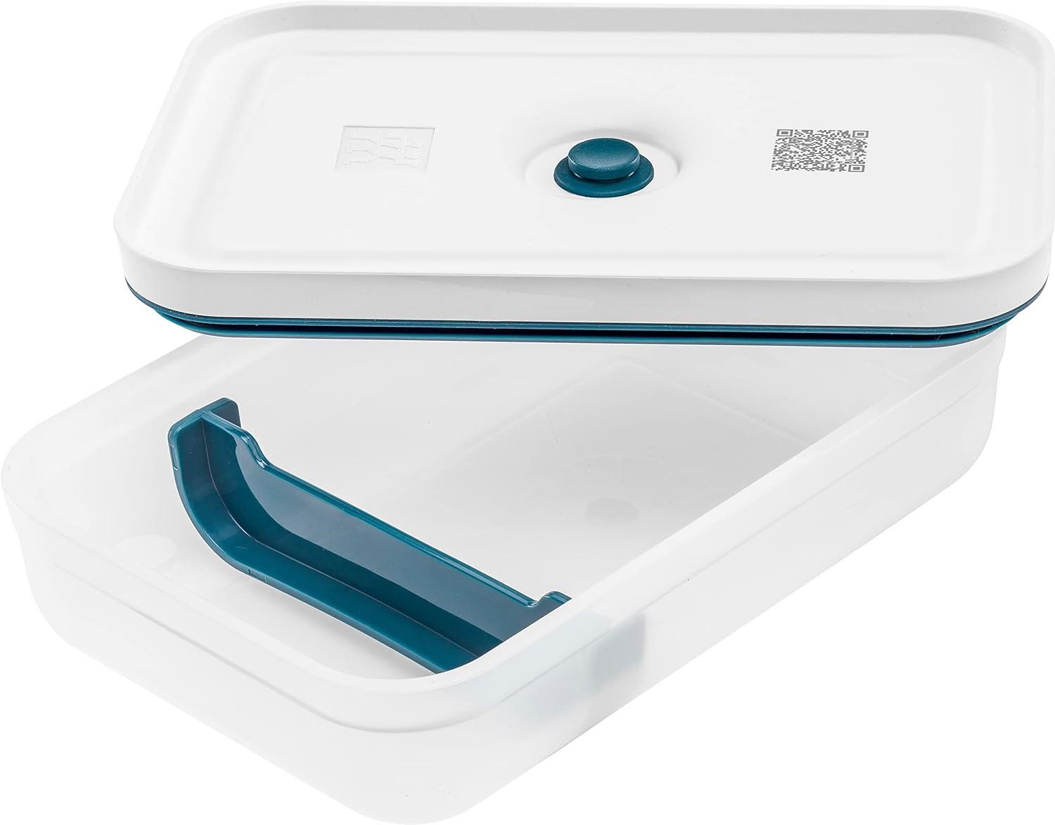 Zwilling Fresh & Save Vakumlu Yemek Taşıma Kabı Seti L Düz 6-Parça Plastik Yarı Şeffaf-Akdeniz Mavisi - 1025987