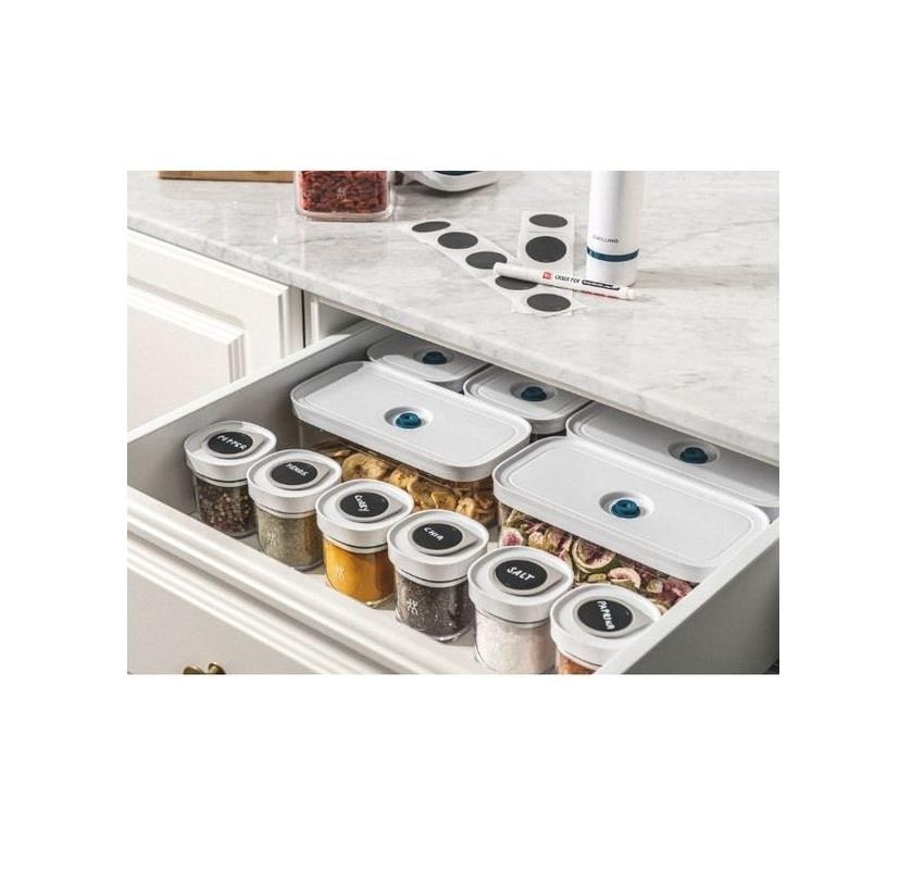 ZWILLING Fresh&Save CUBE Vakum Başlangıç Seti S/M 5-Parça Şeffaf-Akdeniz Mavisi