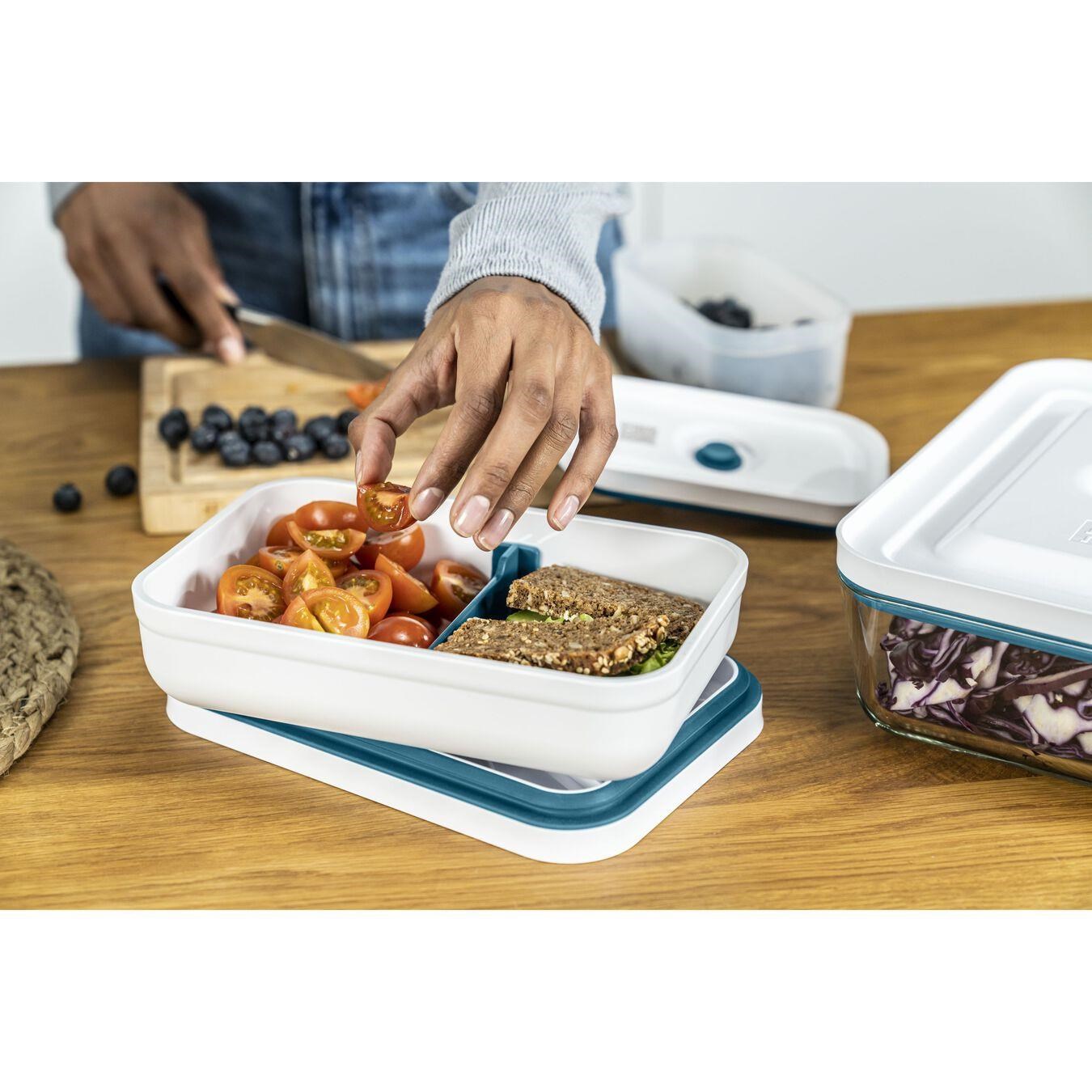 Zwilling Fresh&Save Vakumlu Yemek Taşıma Kabı L Düz Plastik Beyaz-Akdeniz Mavisi - 368013110
