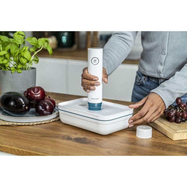 Zwilling Fresh&Save Vakumlu Yemek Taşıma Kabı L Düz Plastik Beyaz-Akdeniz Mavisi - 368013110
