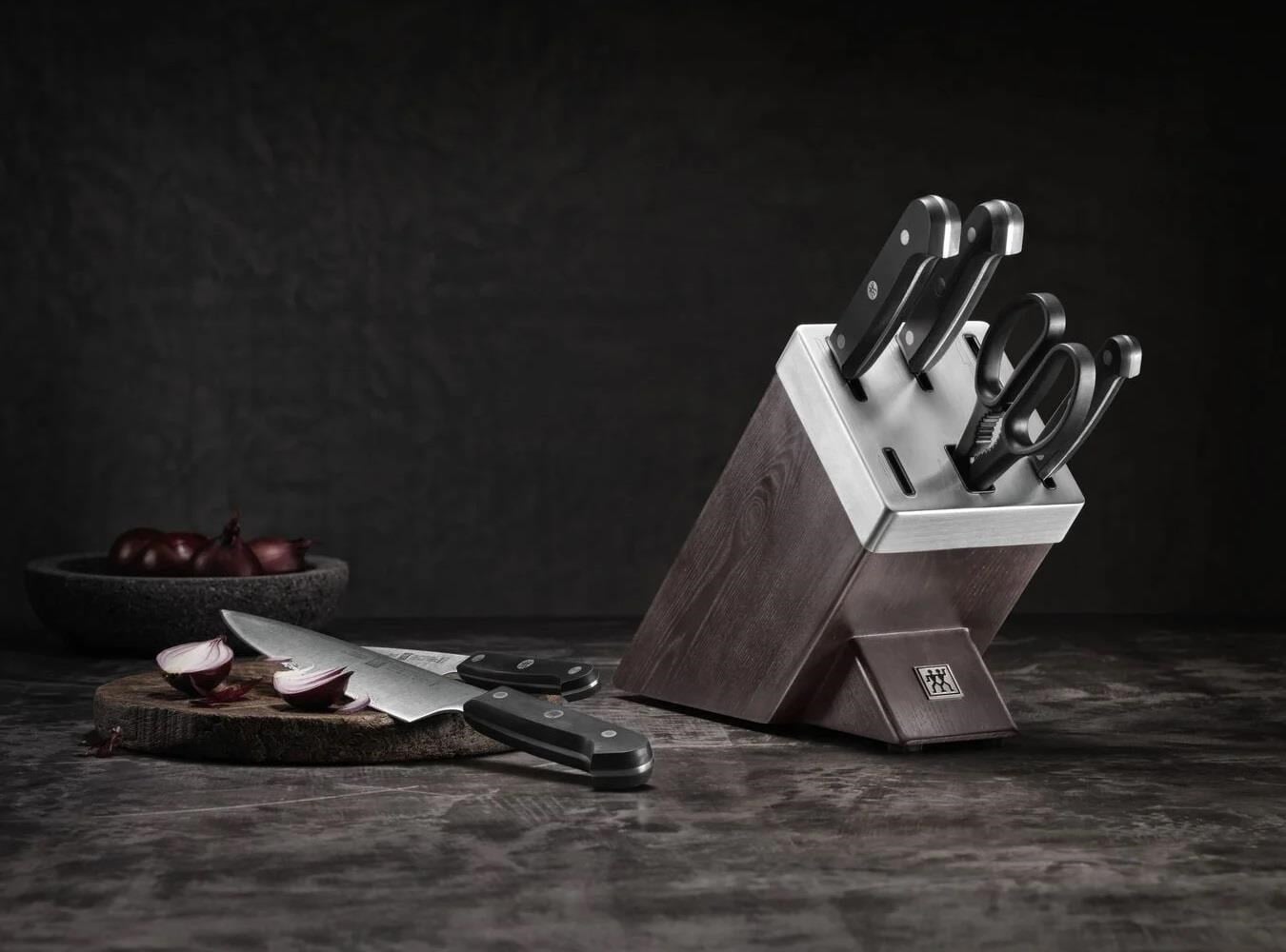 ZWILLING GOURMET 7-Parça Blok Bıçak Seti Kendinden Bilemeli Dişbudak Ağacı - 361330000