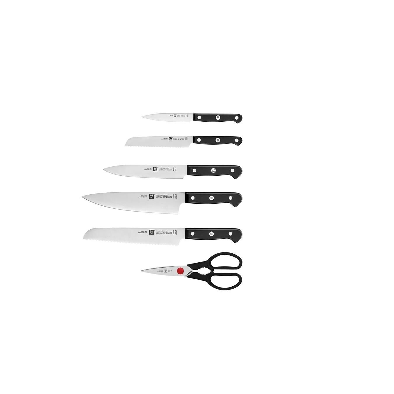 ZWILLING GOURMET 7-Parça Blok Bıçak Seti Kendinden Bilemeli Dişbudak Ağacı - 361330000