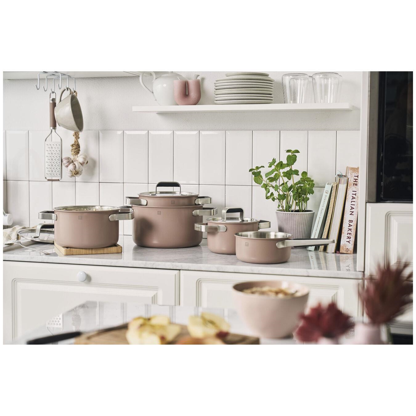 ZWILLING Pure 5-Parça Gül Rengi Tencere ve Tava Seti 18/10 Paslanmaz Çelik - 1028858