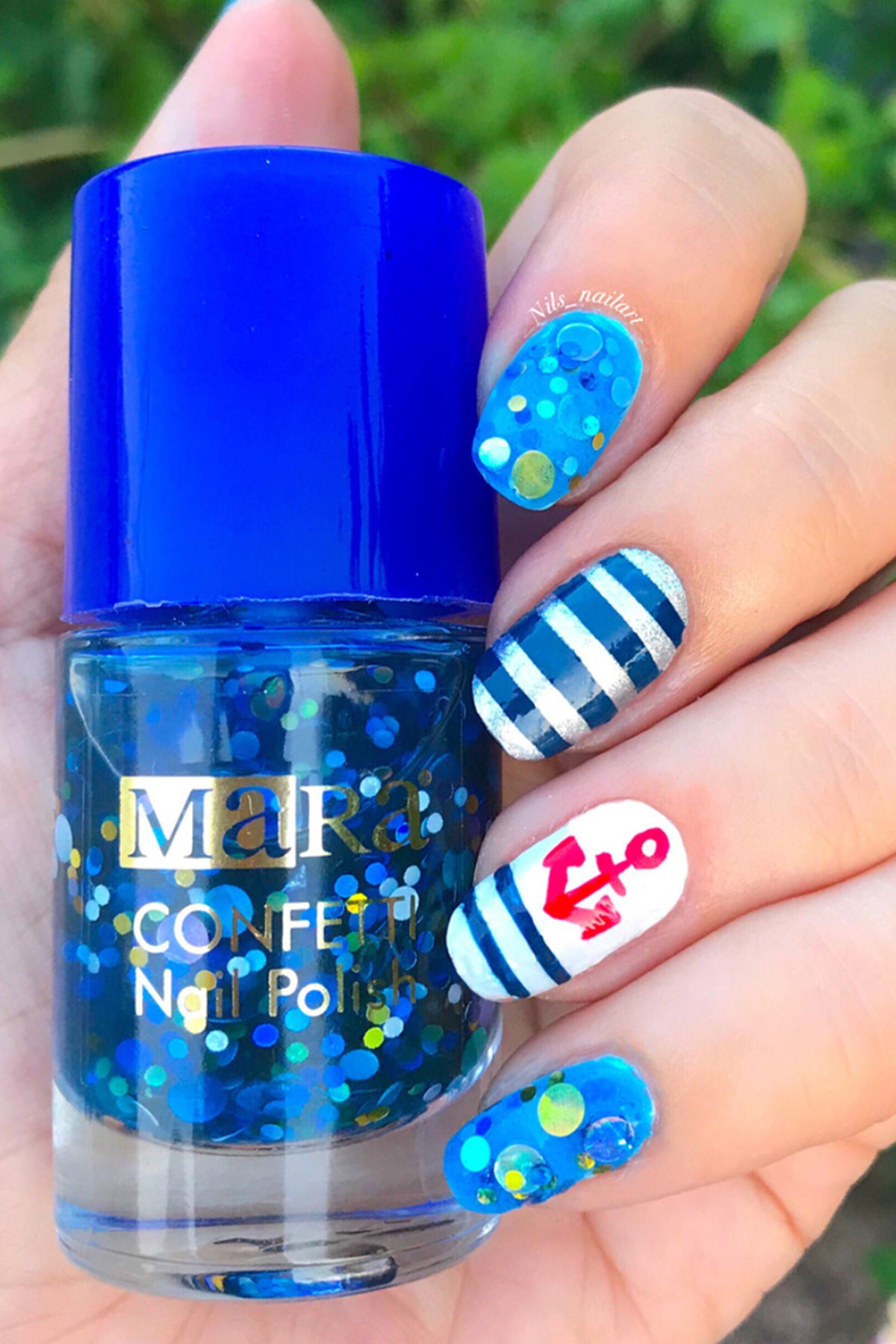 Mara Confetti Nail Polish-Blue Dream
