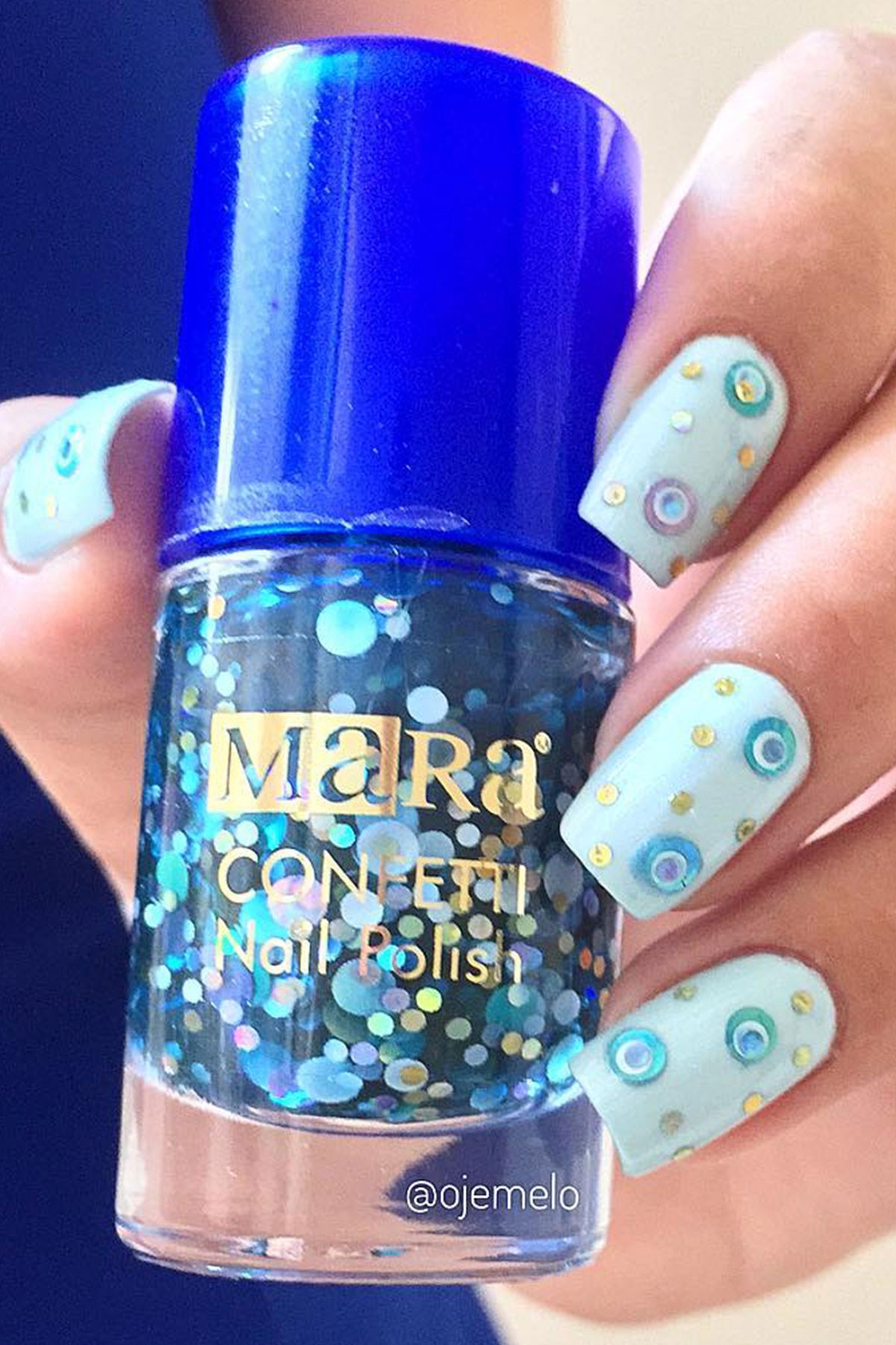 Mara Confetti Nail Polish-Blue Dream