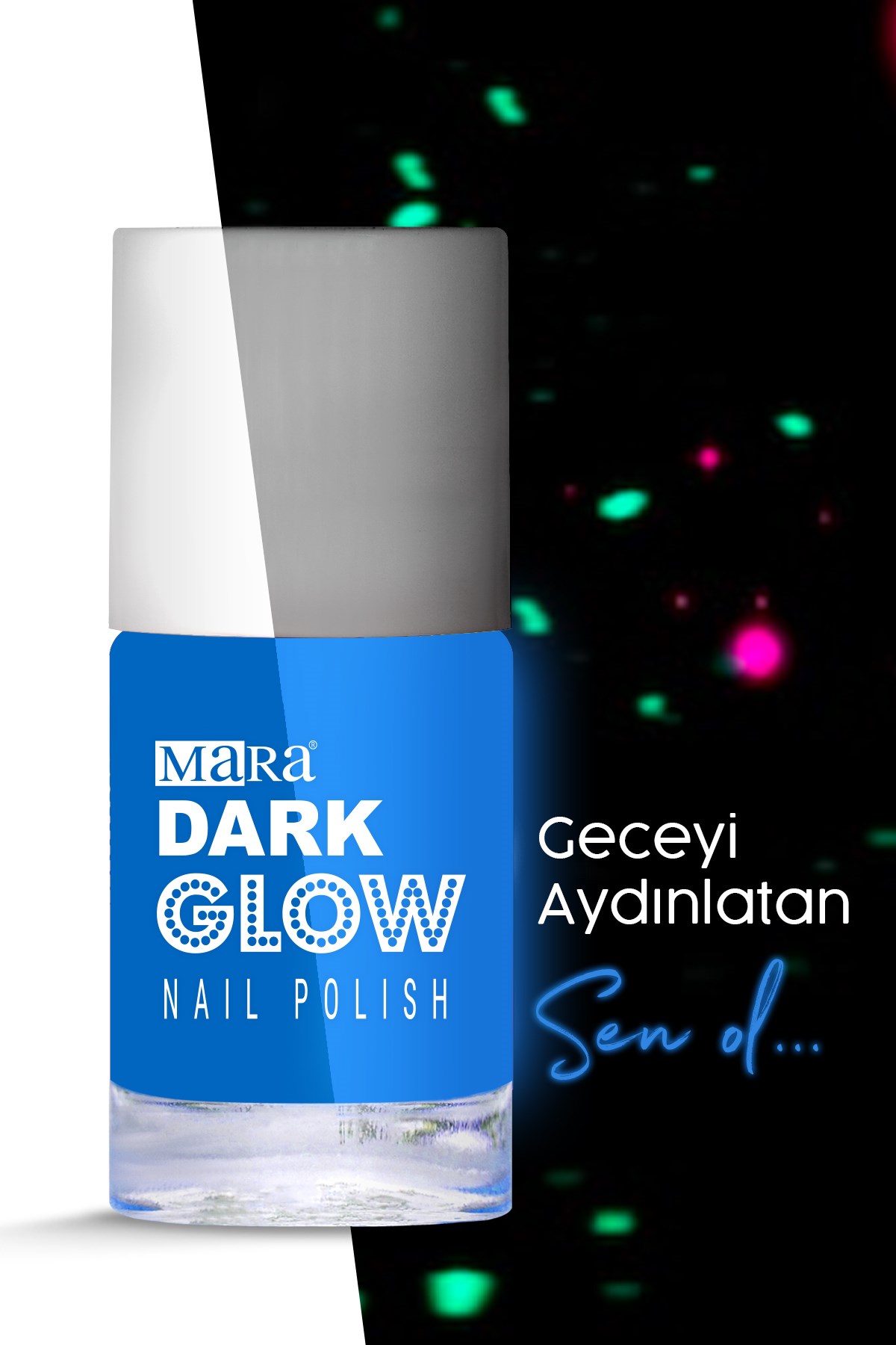 Mara Dark Glow Karanlıkta Parlayan Oje Blue