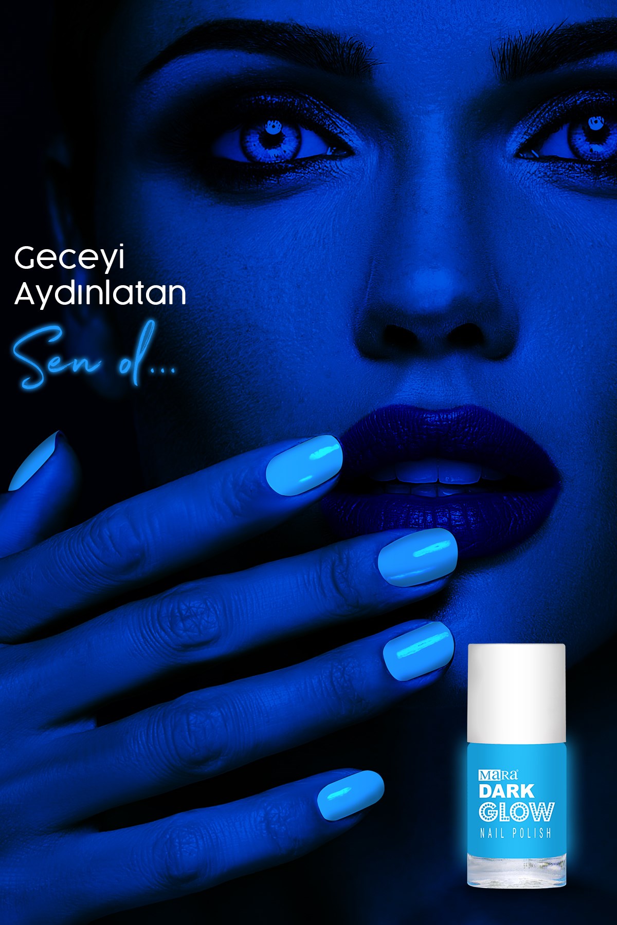 Mara Dark Glow Karanlıkta Parlayan Oje Blue