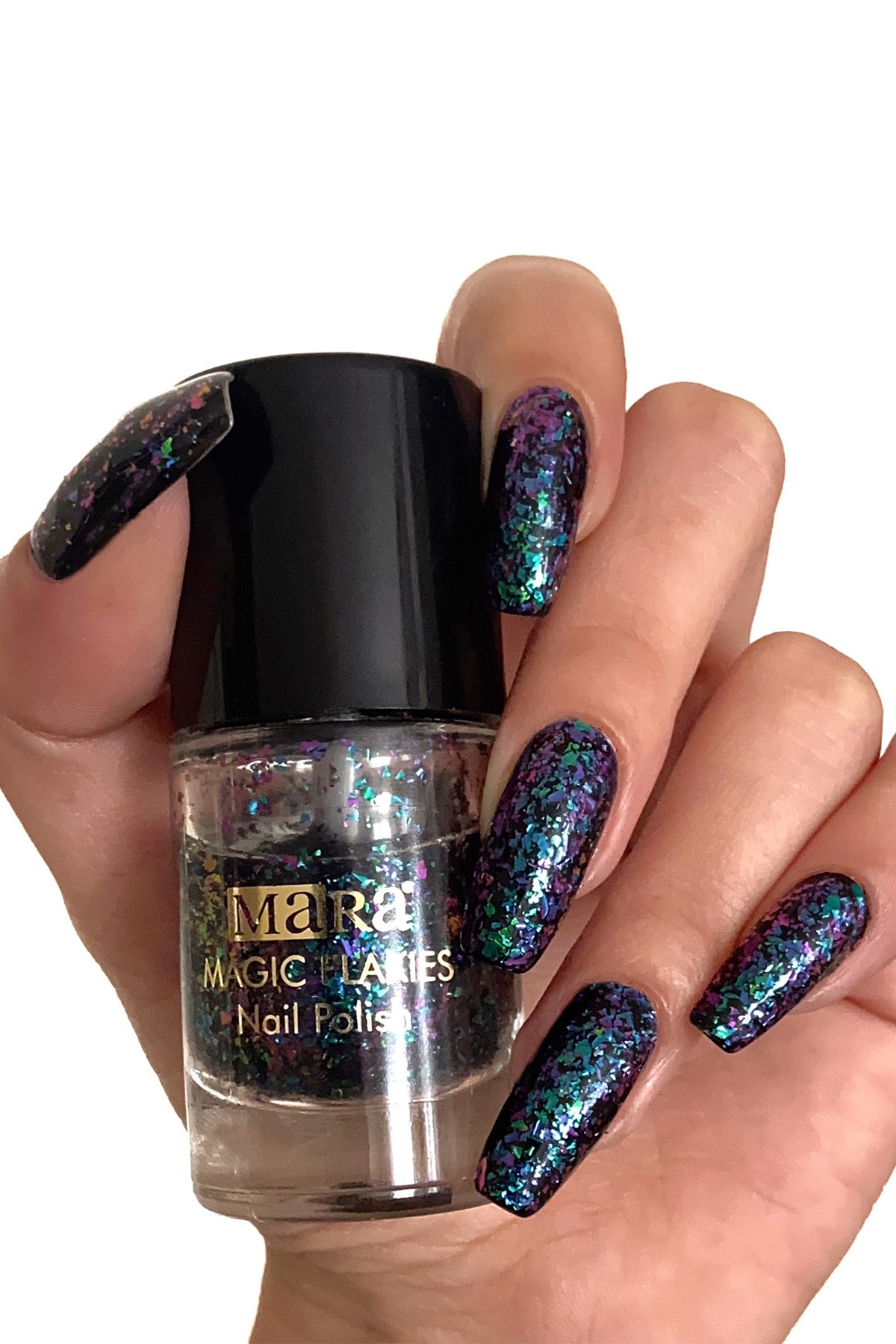 Mara Flakies Nail Polish Oje Blue - Pink - Purple