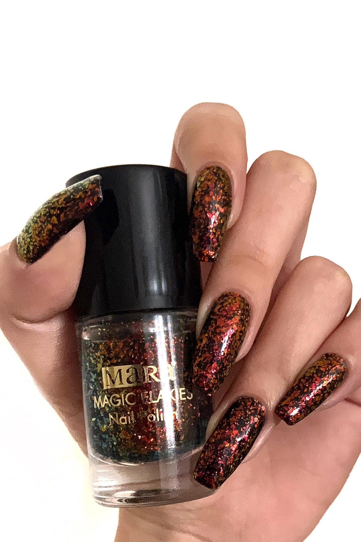 Mara Flakies Nail Polish Oje Pink - Gold - Green